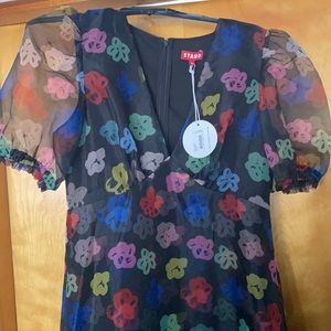 Staud rainbow floral dress